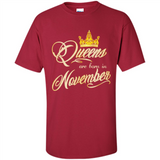 Queens Are Born In November Golden T-Shirt
