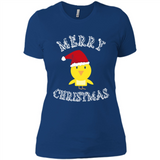 Bird Santa Merry Christmas T-Shirt - Birds Watchers Xmas - Ladies' Boyfriend T-Shirt