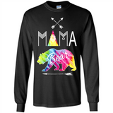 Mama Bear Shirt Tie Dye Family Vacation & Camping Tee - Long Sleeve T-Shirt