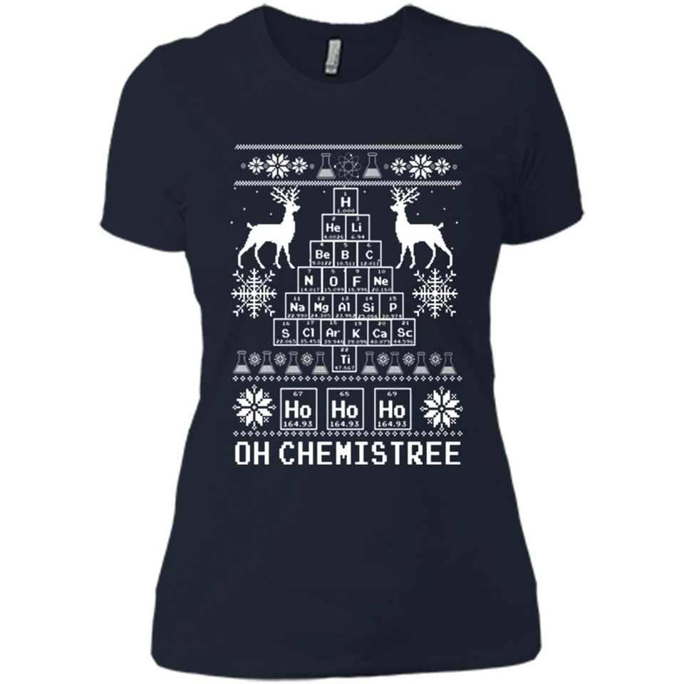 Oh Chemistry Tree Ugly Christmas Sweater - Ladies' Boyfriend T-Shirt