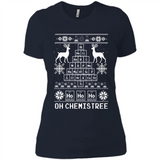 Oh Chemistry Tree Ugly Christmas Sweater - Ladies' Boyfriend T-Shirt