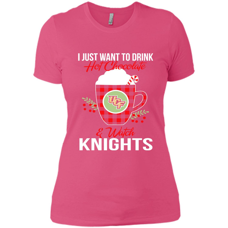 I Just Want To Drink Hot Chocolate & Watch UCF Knights Ugly Christmas Sweater PINGPONG