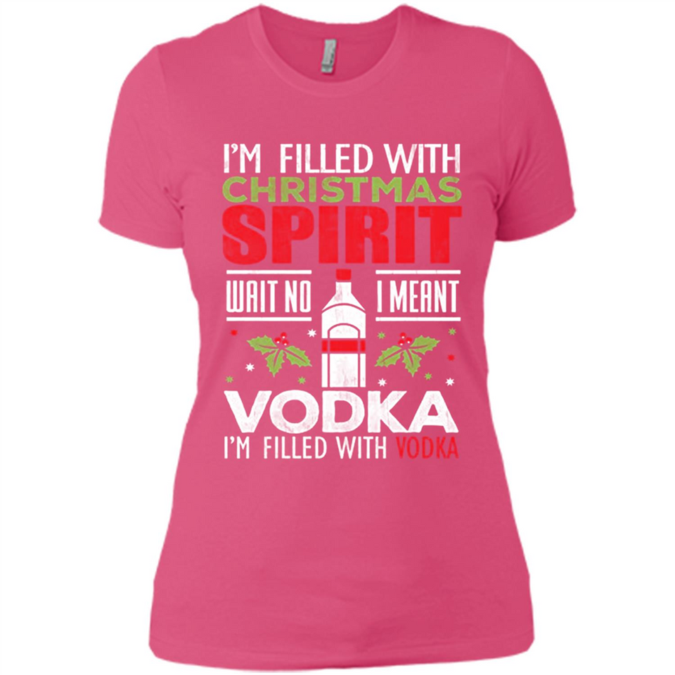 Christmas Gift Shirt Christmas Spirit Vodka Santa - Ladies' Boyfriend T-Shirt