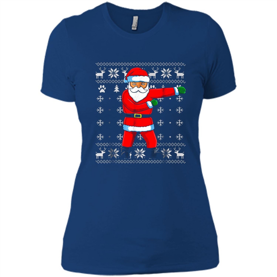 Flossing Santa Christmas Ugly Sweater Style Pajama Xmas Gift - Ladies' Boyfriend T-Shirt