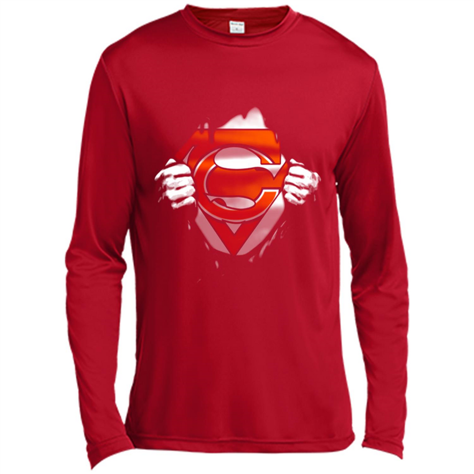 Chicago Bears And Superman Fans - Canvas Long Sleeve T-Shirt