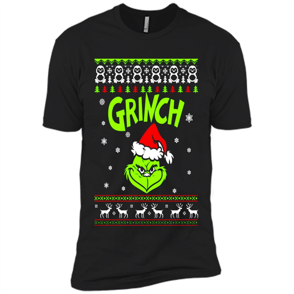 The Grinch Face Christmas - Premium Short Sleeve T-Shirt