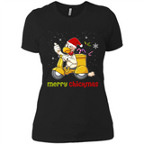 Funny Santa Christmas Chicken Shirt - Merry Chickmas - Ladies' Boyfriend T-Shirt