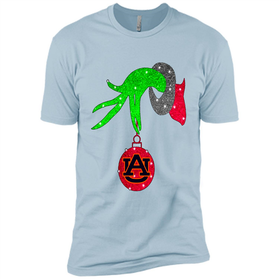 GRINCH HAND HOLDING AUBURN TIGERS GLITTER CHRISTMAS PINGPONG