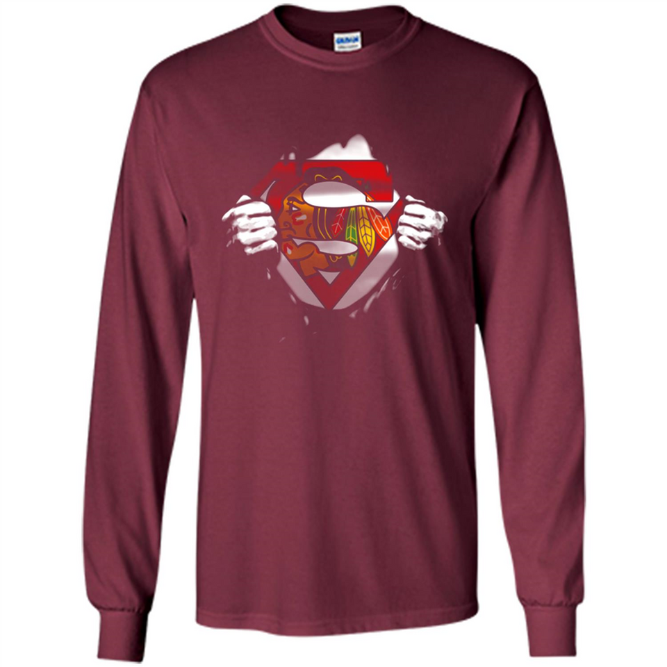 Chicago Blackhawks And Superman Fans - Long Sleeve T-Shirt
