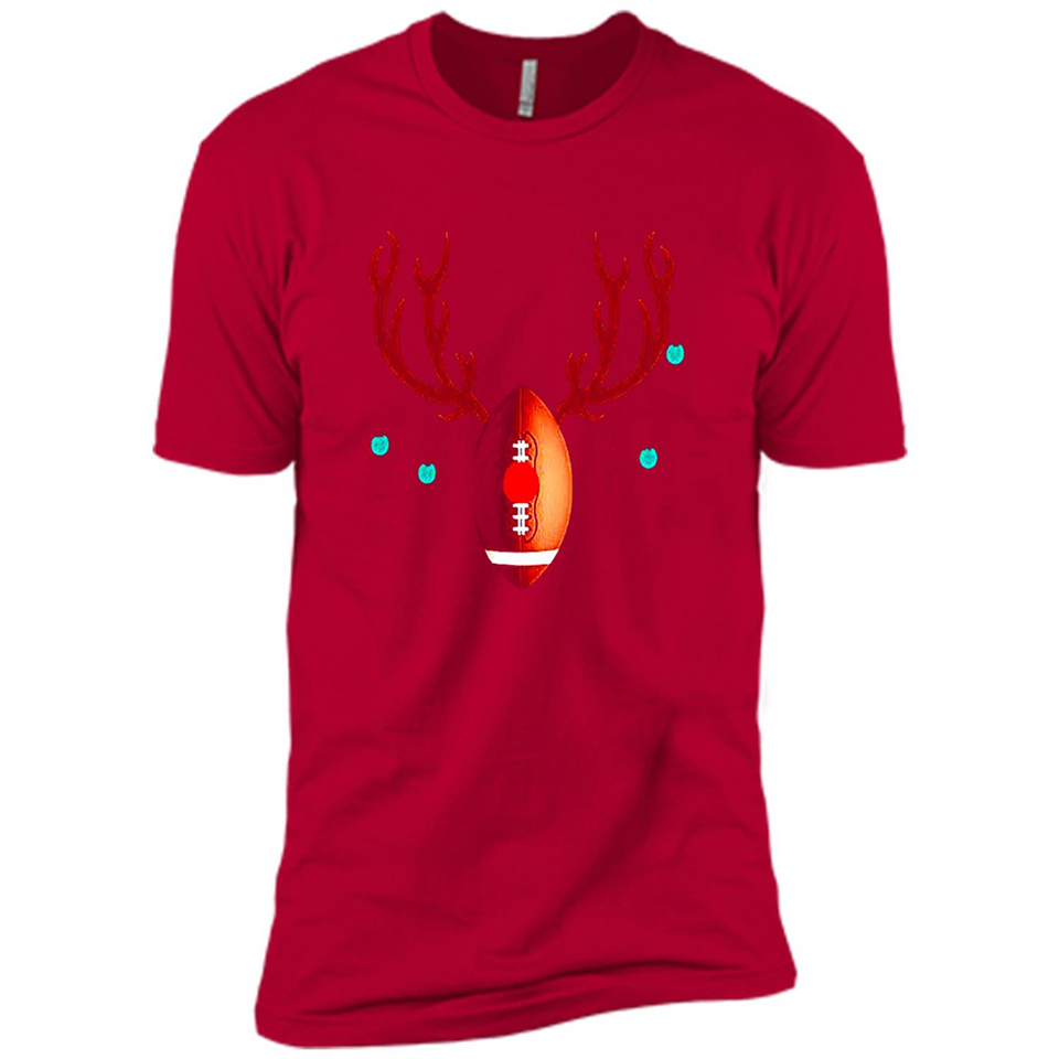 Football Christmas Shirt Reindeer Christmas Football Funny - Premium Short Sleeve T-Shirt