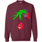 GRINCH HAND HOLDING CLEVELAND INDIANS GLITTER CHRISTMAS PINGPONG