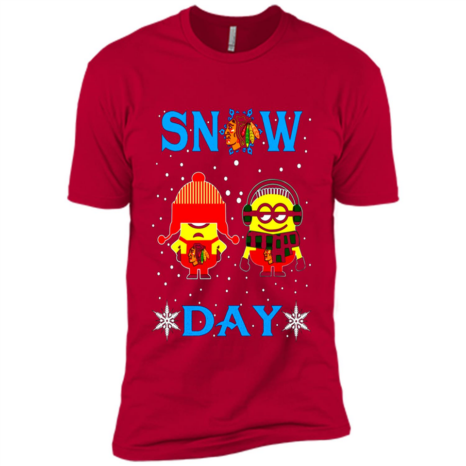 Snow Day Shirt For Chicago Blackhawks Vs Minion Fans pingpong
