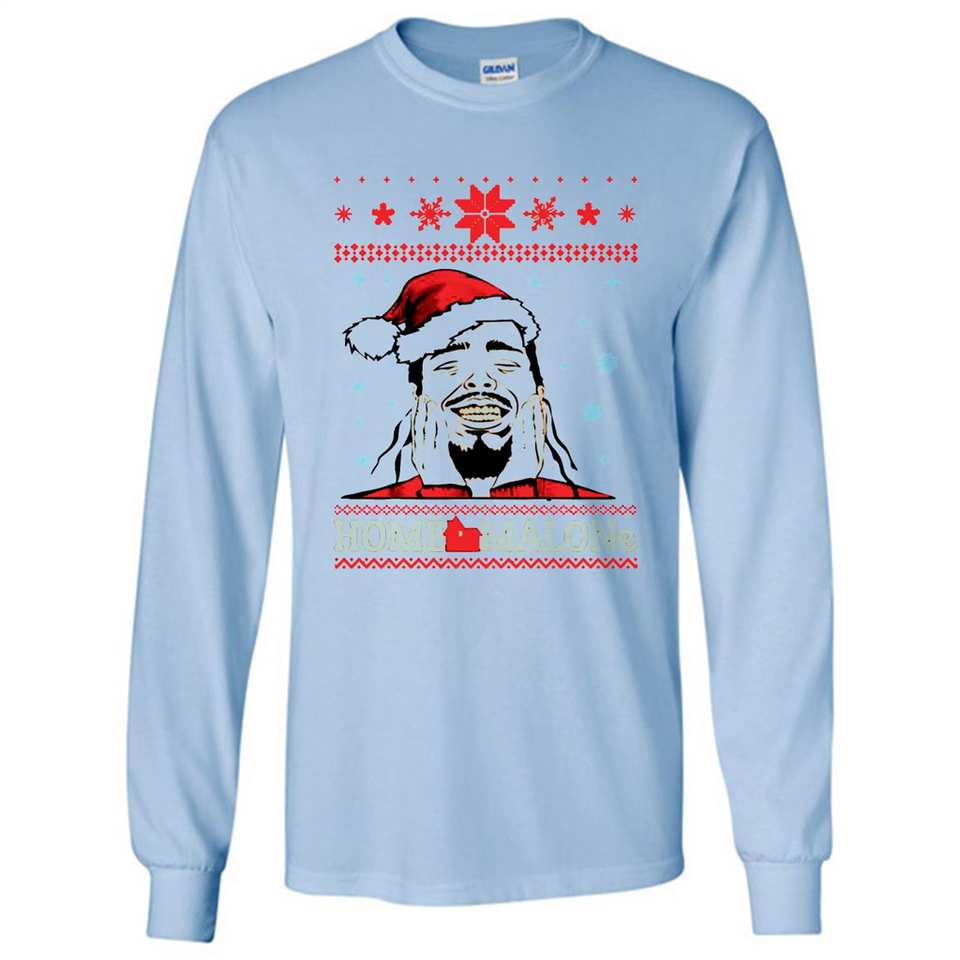 Home Malone Christmas Sweater PINGPONG - Long Sleeve T-Shirt