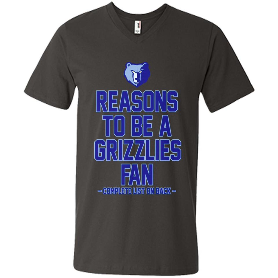 Reasons to be a Memphis Grizzlies Fan Complete List on Back - Men's V-Neck