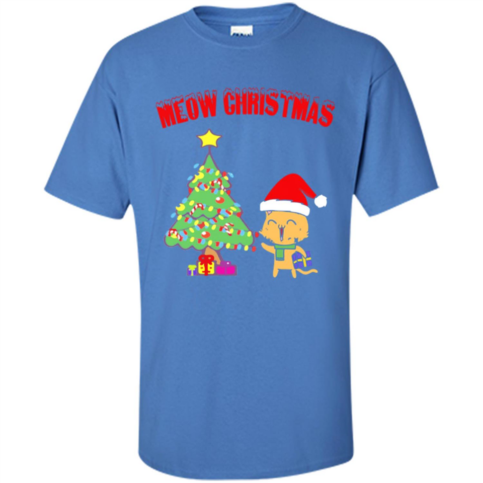 Meow merry christmas- cat and pine merry christmas - Shirt