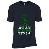Looks Great Little Full Lotta Sap Funny Christmas Mug PINGPONG - Premium Short Sleeve T-Shirt