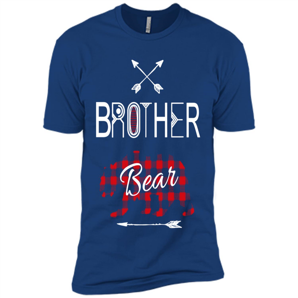 Brother Shirt Buffalo Plaid Family Camping Bear Tee - Premium Short Sleeve T-Shirt