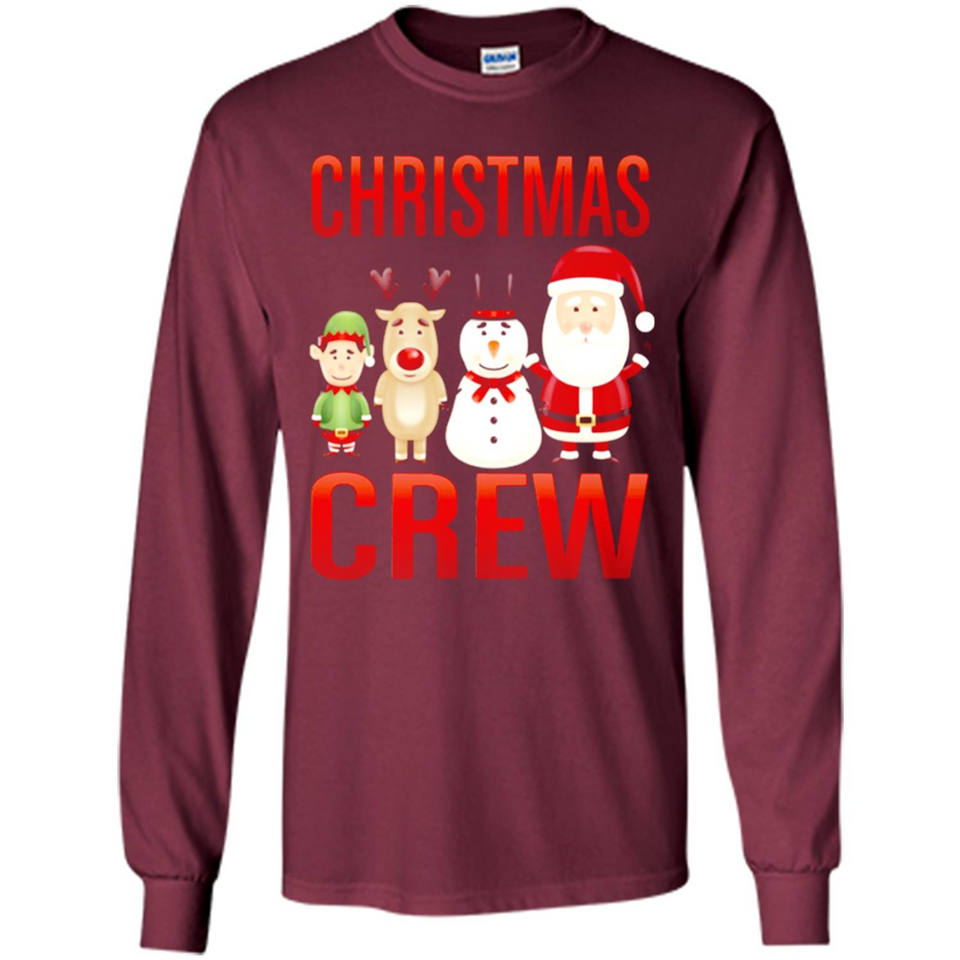 CHRISTMAS CREW Shirt X-mas Santa Snowman Reindeer Elf - Long Sleeve T-Shirt