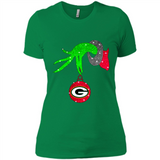 GRINCH HAND HOLDING GREEN BAY PACKERS GLITTER CHRISTMAS PINGPONG