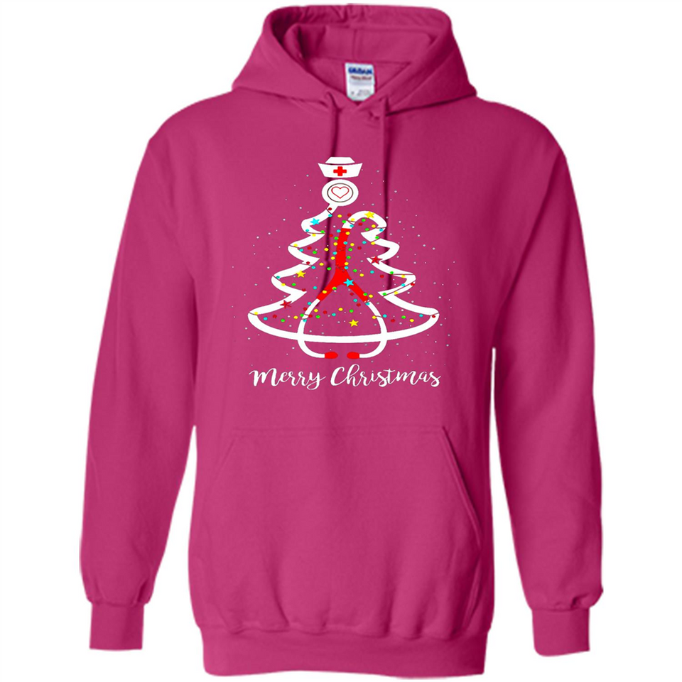 Christmas tree Nurse merry Christmas - Hoodie
