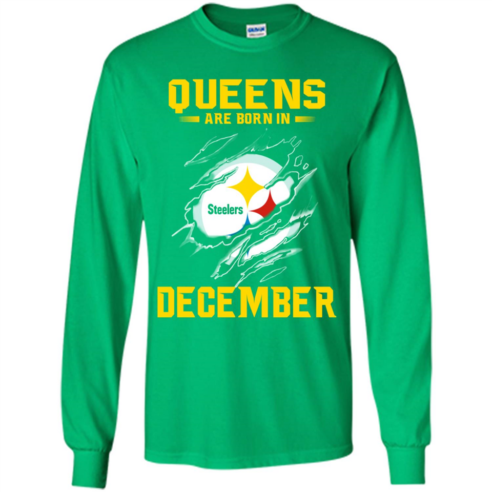 Queens Are Born In December - Pittsburgh Steelers Football - Long Sleeve T-Shirt