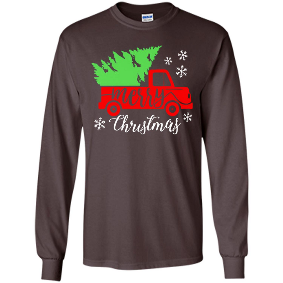 Vintage Christmas Classic Truck T-Shirt with Snow and Tree