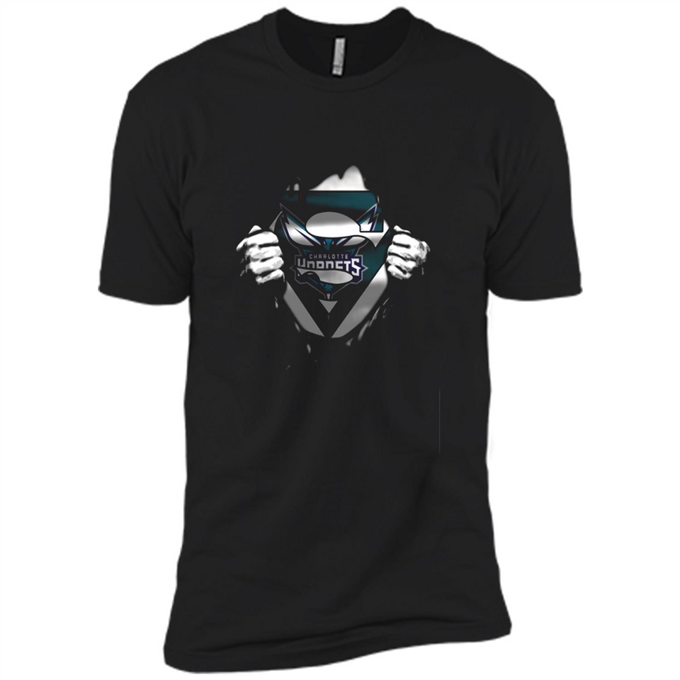 Charlotte Hornets And Superman Fans - Premium Short Sleeve T-Shirt