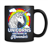 Unicorns Are Born In November Birthday Rainbow