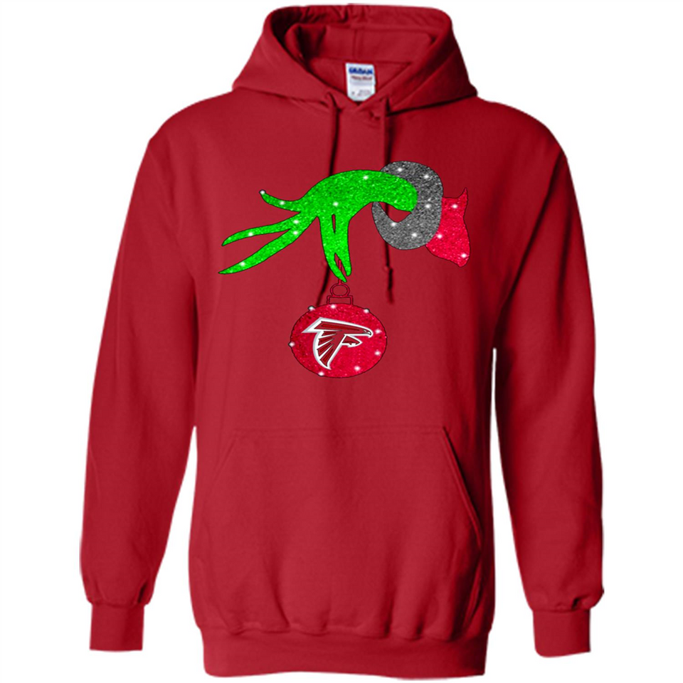 GRINCH HAND HOLDING ATLANTA FALCONS GLITTER CHRISTMAS PINGPONG