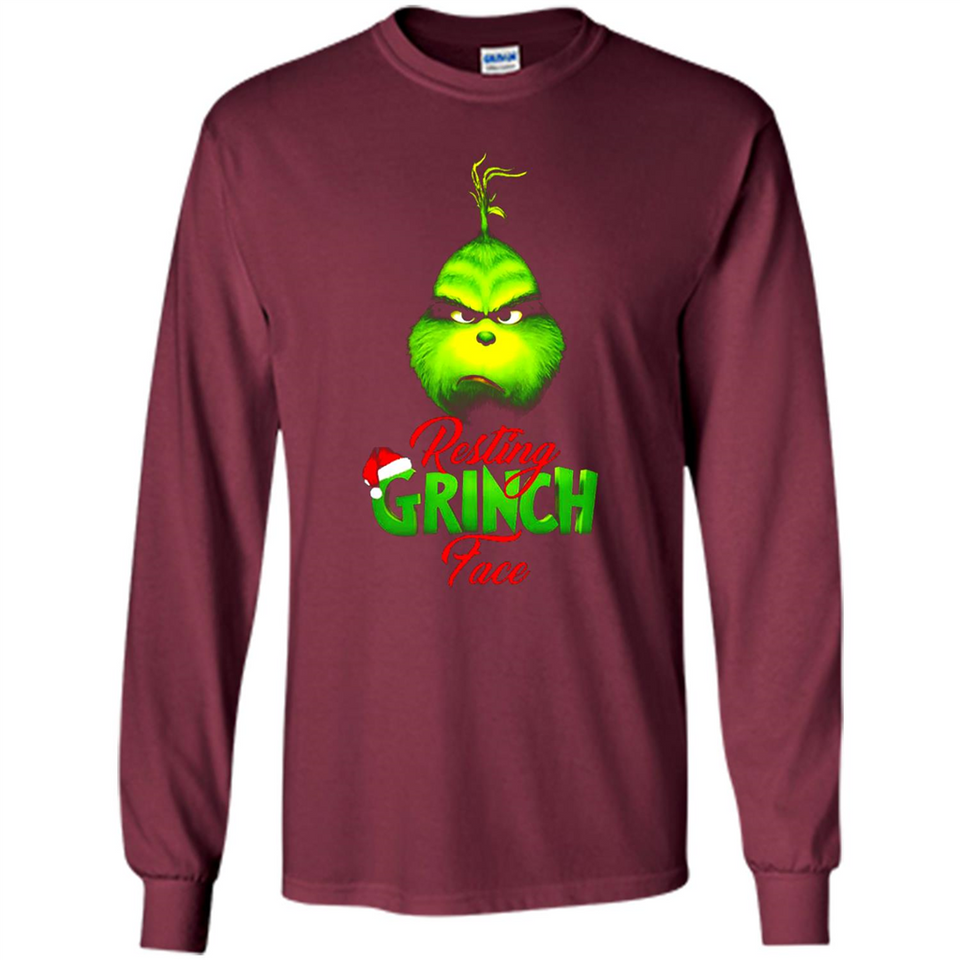 Resting Grinch Face Shirt PINGPONG - Long Sleeve T-Shirt