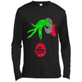 Grinch hand holding HomeDepot Glitter Christmas PING PONG
