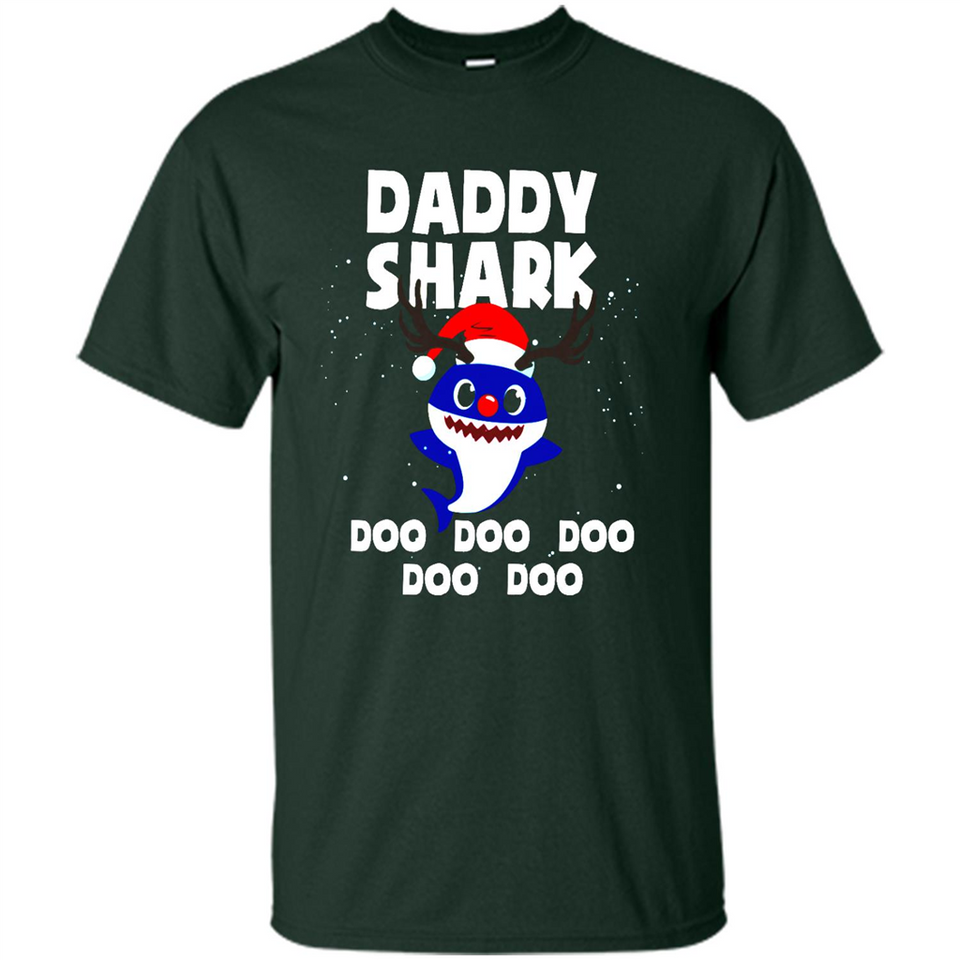 Daddy Shark Costume Reindeer Funny Christmas T-Shirt - Shirt