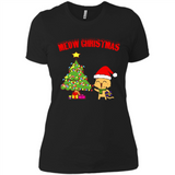 Meow merry christmas- cat and pine merry christmas - Ladies' Boyfriend T-Shirt