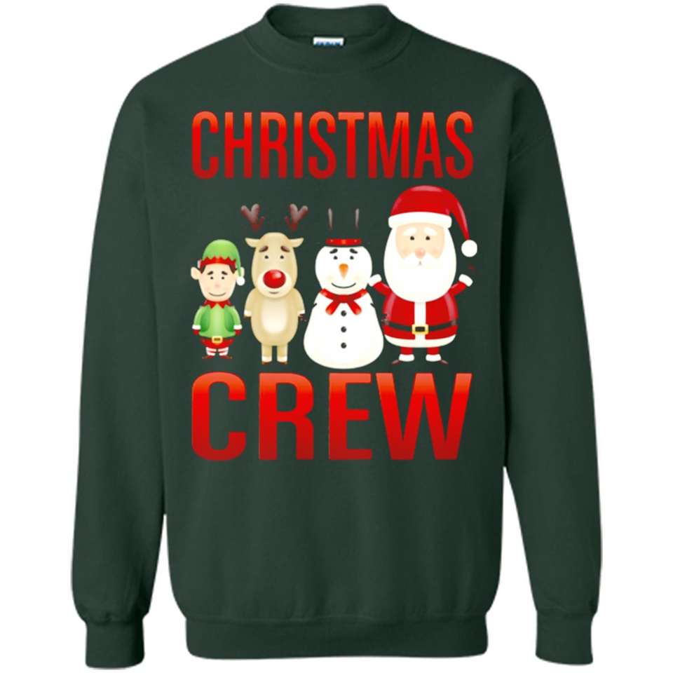 CHRISTMAS CREW Shirt X-mas Santa Snowman Reindeer Elf - Sweatshirt