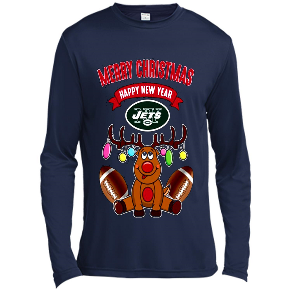 New York Jets NFL Reindeer Funny Merry Christmas And Happy New Year