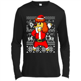 Dabbing Poodle Santa Christmas Holiday Sweatshirt - Canvas Long Sleeve T-Shirt