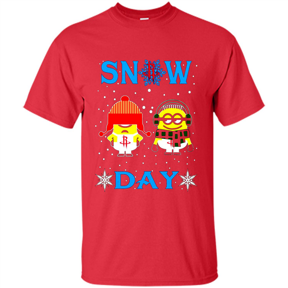 Snow Day Shirt For Houston Rockets Vs Minion Fans pingpong