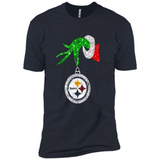 Fantastic Pittsburgh Steelers Glitter Grinch Monogram Ornament Christmas Gift - Premium Short Sleeve T-Shirt