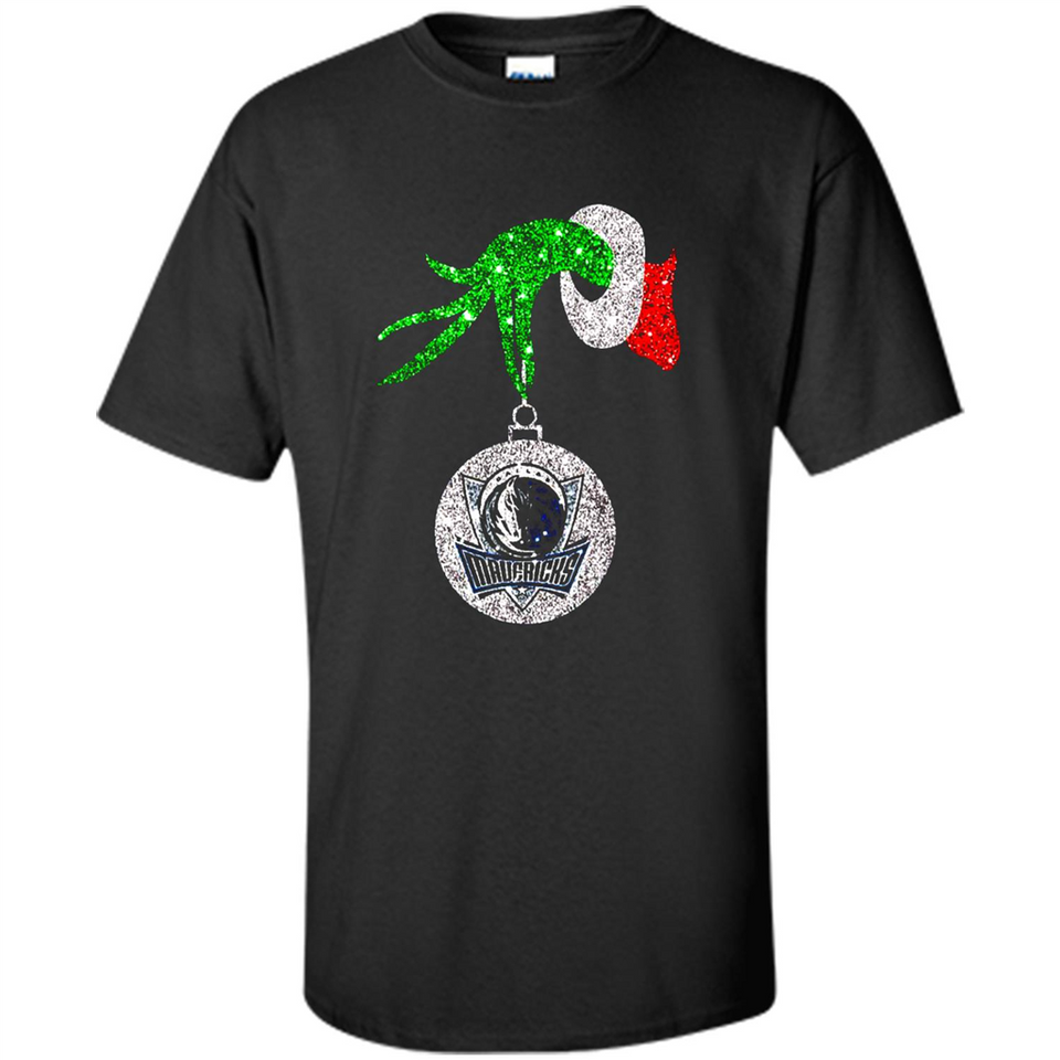 Amazing Dallas Mavericks Glitter Grinch Monogram Ornament Christmas Gift - Shirt