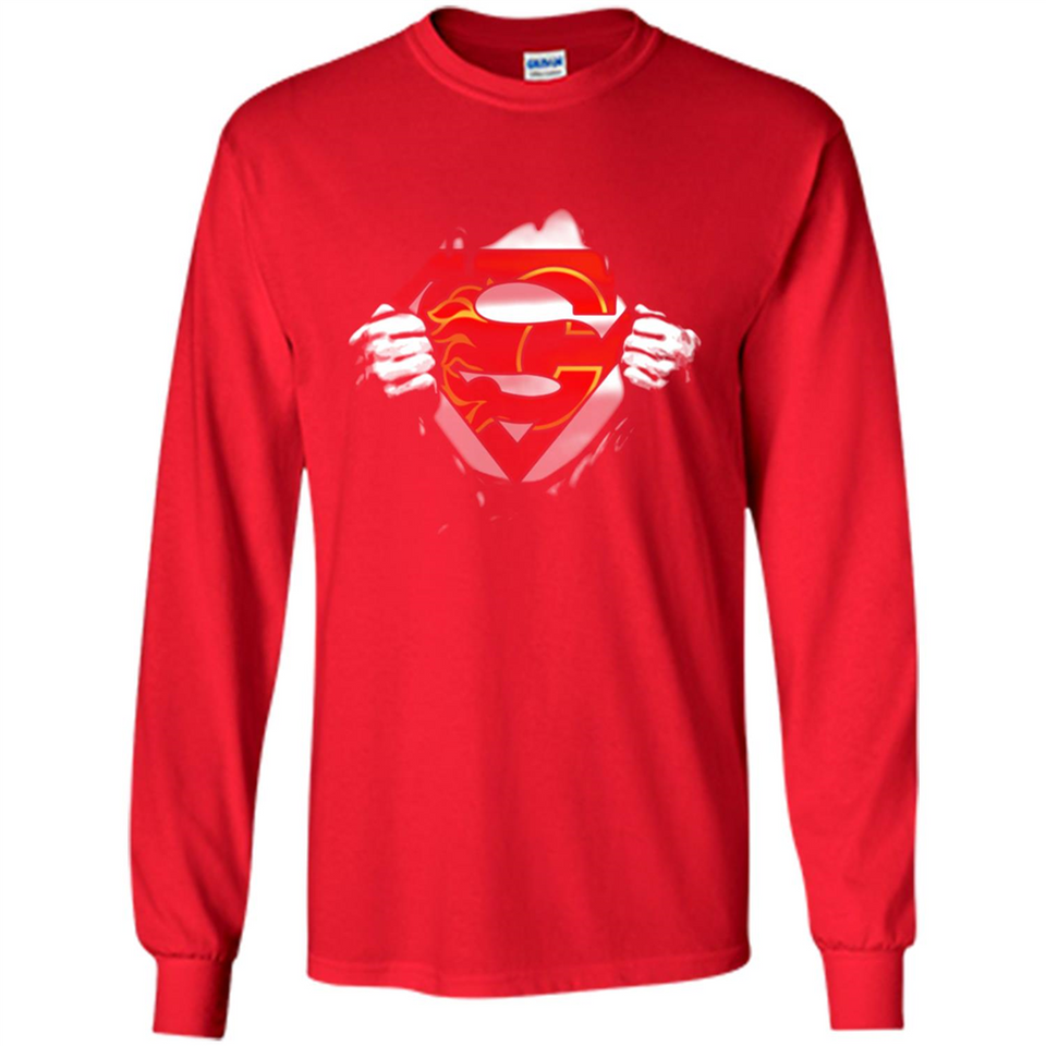 Calgary Flames And Superman Fans - Long Sleeve T-Shirt