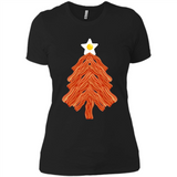 Bacon & Eggs Over Easy Fried Food Breakfast Xmas Tree Foodie - Ladies' Boyfriend T-Shirt
