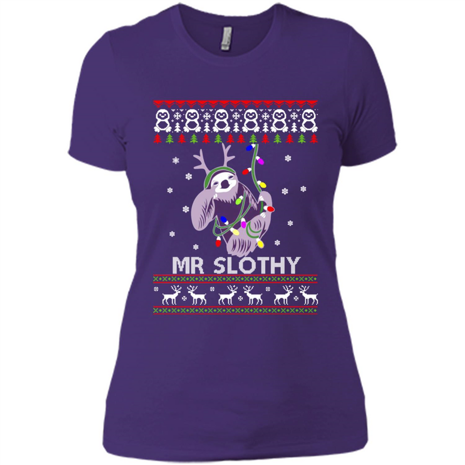 Mr Slothy Christma - Ladies' Boyfriend T-Shirt