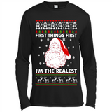 Santa First things first i’m the realest Christmas - Canvas Long Sleeve T-Shirt