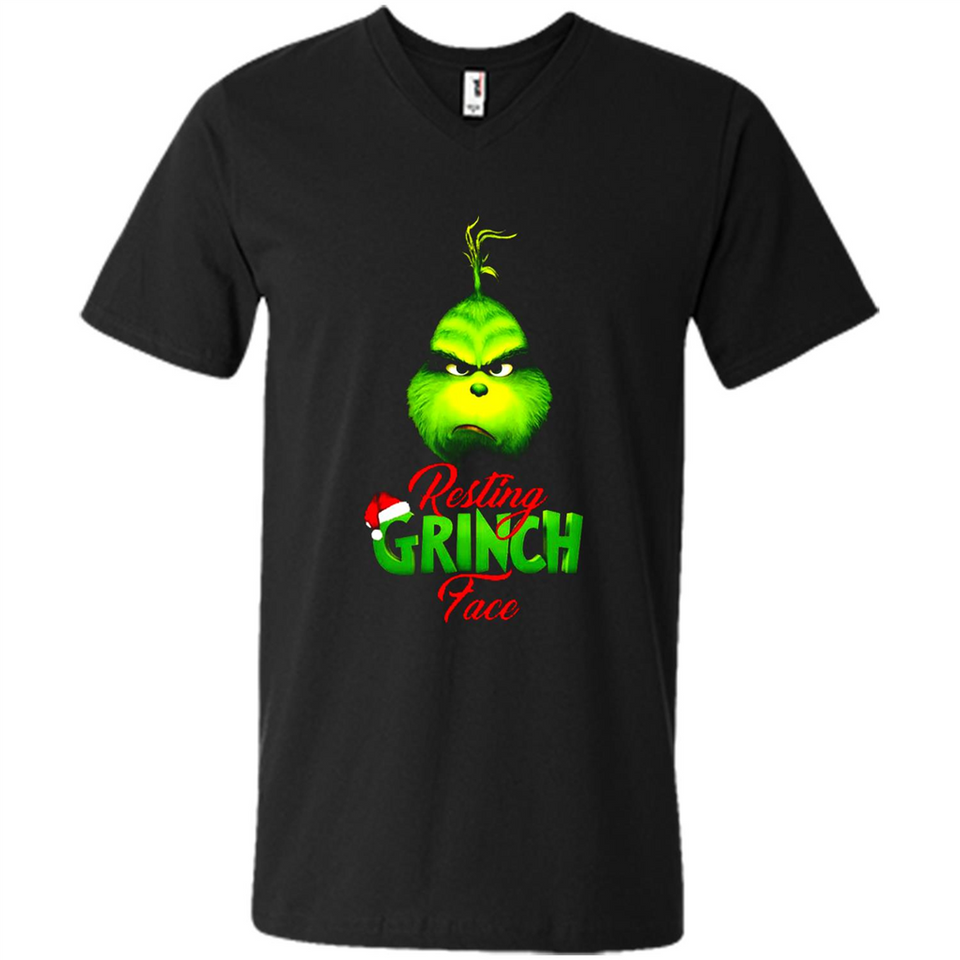 Resting Grinch Face Shirt PINGPONG - Men's V-Neck