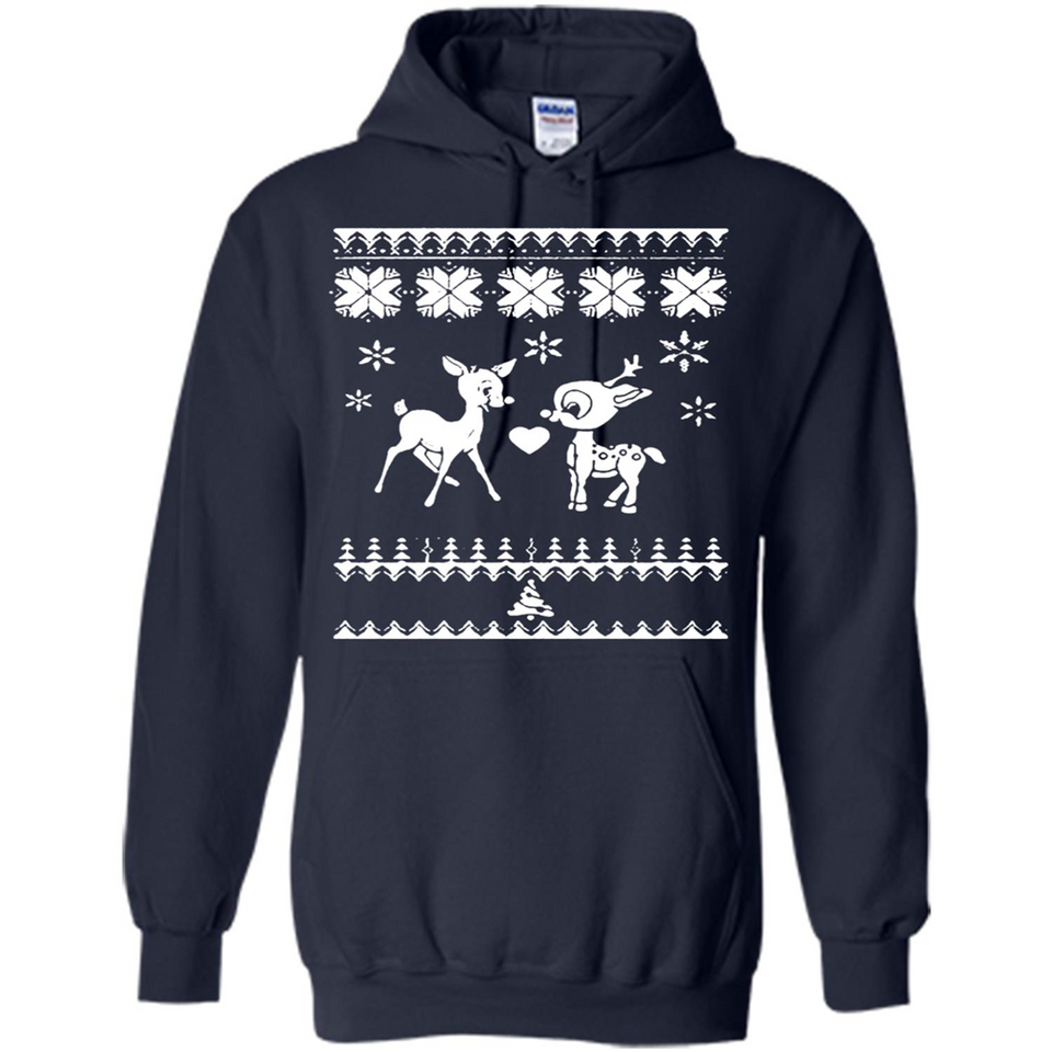 Rudolph and Clarice Ugly Christmas Sweater - Hoodie