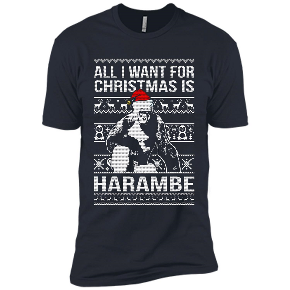 All I Want For Christmas Is Harambe Christmas - Premium Short Sleeve T-Shirt