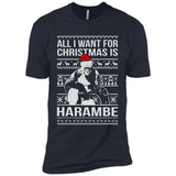 All I Want For Christmas Is Harambe Christmas - Premium Short Sleeve T-Shirt
