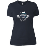 Charlotte Hornets And Superman Fans - Ladies' Boyfriend T-Shirt