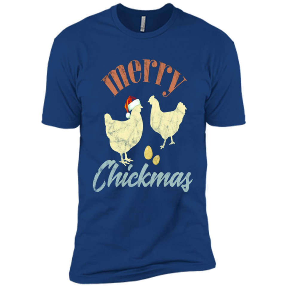Christmas Chicken Vintage Shirt Funny Santa Hen Farmer Lover - Premium Short Sleeve T-Shirt