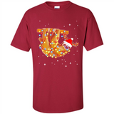 Christmas Lights Sloth Wearing Santa Hat Funny Xmas - Shirt